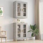 vidaXL Armoire murale suspendue Gris béton 69 5x34x90 cm