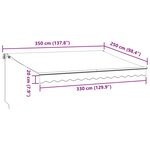 vidaXL Auvent manuel rétractable avec LED marron 350x250 cm