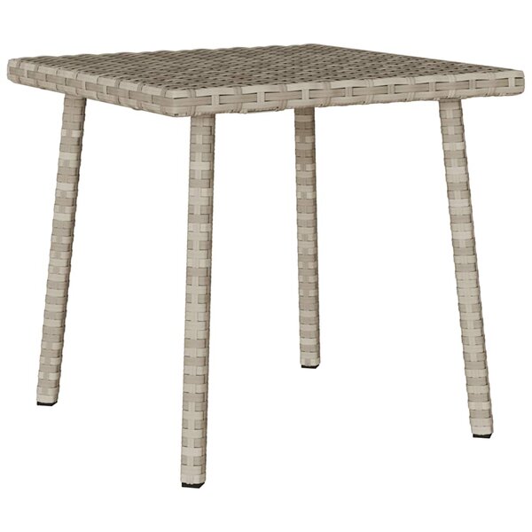 VidaXL Table basse de jardin rectangulaire gris clair résine tressée