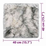 vidaXL Coussins de chaise lot de 2 Mélange gris foncé Mouton véritable