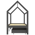 vidaXL Cadre de lit d'enfant avec tiroirs Gris foncé Pin 90x200 cm