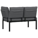 vidaXL Banc de jardin avec coussins noir aluminium