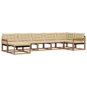 vidaXL Ensemble de canapés d'extérieur 7 pc Naturel et Beige