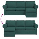 vidaXL Canapé Vert foncé 215 x 138 x 80 cm tissu