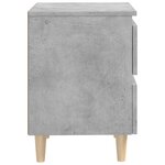 vidaXL Table de chevet avec pieds en pin gris béton 40x35x50 cm