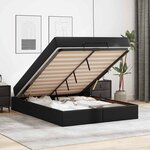 vidaXL Cadre de lit avec matelas Noir 140 x 190 cm Faux cuir