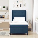 vidaXL Lit à ressort LED avec matelas Bleu 80 x 200 cm tissu