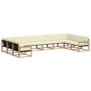 vidaXL Ensemble de canapés d'extérieur 10 pc Blanc et crème
