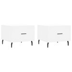 vidaXL Tables basses 2 Pièces blanc 50x50x40 cm bois d'ingénierie