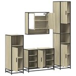 vidaXL Ensemble de meubles de salle de bain 4 Pièces chêne sonoma