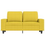 vidaXL Canapé à 2 places Jaune clair 120 cm Tissu