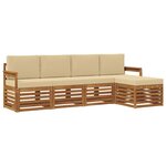 vidaXL Ensemble de canapés d'extérieur 5 Pièces Naturel et Beige