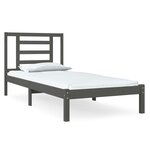 vidaXL Cadre de lit Gris Bois de pin massif 100x200 cm