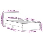vidaXL Cadre de lit Chêne noir 90 x 200 cm Bois d'ingénierie