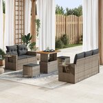 vidaXL Ensemble de canapé de jardin 8 Pièces Gris 90 x 55 x 71 cm