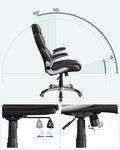 Siège de bureau pivotant fauteuil ergonomique avec accoudoirs pliables piètement en étoile en nylon charge maximale 150 kg noir 12_0007403