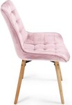 Lot de 4 chaises de salon salle à manger pied en bois et velours rose 01_0000743