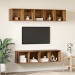 vidaXL Ensemble meuble TV 4 Pièces Bois ancien 37 x 37 x 142.5 cm