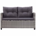 vidaXL Salon de jardin 6 Pièces avec coussins Résine tressée Gris foncé