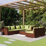 vidaXL Salon de jardin avec coussins 8 Pièces marron résine tressée