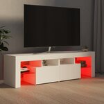 vidaXL Meuble TV avec lumières LED Blanc 140x36 5x40 cm