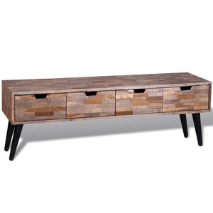 vidaXL Table console TV avec 4 tiroirs Bois de teck recyclé
