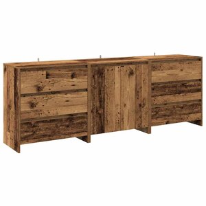 vidaXL Buffet 3 Pièces vieux bois bois d'ingénierie