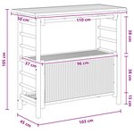 vidaXL Table de bar extérieure Naturel 110 x 50 x 105 cm Bambou