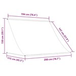 vidaXL Auvent rétractable 200x150 cm Crème