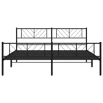 vidaXL Cadre de lit métal sans matelas avec pied de lit noir 200x200cm