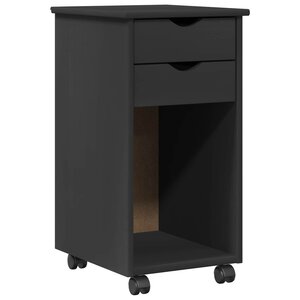 vidaXL Cabinet roulant 34 x 39 x 65 5 cm Pin massif Gris