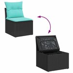 vidaXL Ensemble de canapé de jardin 10 Pièces Noir polyrotin