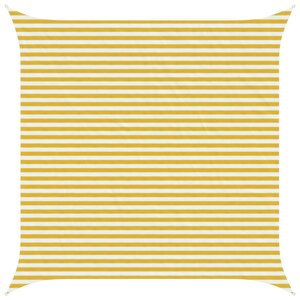 vidaXL Voile d'ombre Jaune et blanc 4 x 4 m HDPE