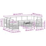 vidaXL Ensemble de canapés d'extérieur 10 pc Naturel et gris clair
