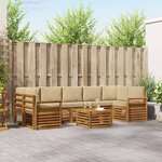 vidaXL Ensemble de canapés d'extérieur 8 Pièces Naturel et Beige