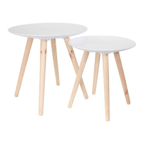 Tables gigognes rondes relief (lot de 2)