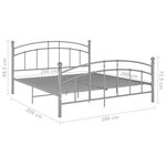 vidaXL Cadre de lit sans matelas gris métal 200x200 cm