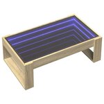 vidaXL Table basse avec LED infini chêne sonoma 90x53x30 cm