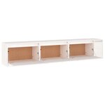 vidaXL Meubles TV 3 Pièces Blanc Bois massif de pin