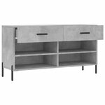 vidaXL Banc à chaussures gris béton 102x35x55 cm bois d'ingénierie
