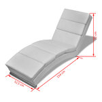 vidaXL Chaise longue Blanc Similicuir