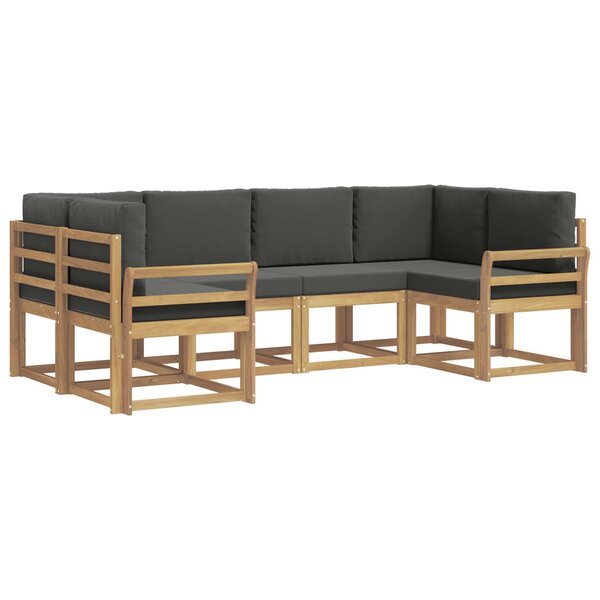 vidaXL Ensemble de canapés d'extérieur 6 Pièces Blanc et anthracite