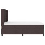 vidaXL Lit à ressorts avec matelas Marron foncé 160 x 200 cm tissu