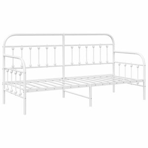 vidaXL Cadre de lit de jour avec tête de lit Blanc 75 x 190 cm Acier