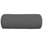 vidaXL Coussins d'accent 2 Pièces Gris foncé Ø 25 x 70 cm tissu