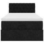 vidaXL Lit ottoman avec matelas et LED noir 80x200cm velours