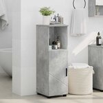 vidaXL Cabinet de salle de bain avec porte Gris béton 30 x 35 x 95 cm