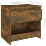 vidaXL Tables de chevet 2 Pièces Chêne fumé 40x30x39 cm Bois d'ingénierie