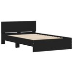 vidaXL Cadre de lit avec tête de lit noir 135x190 cm