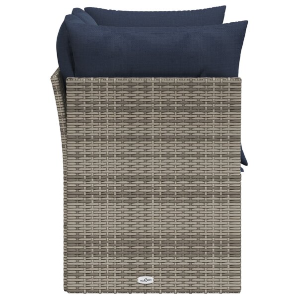 vidaXL Canapé de jardin 2 places avec coussins gris résine tressée